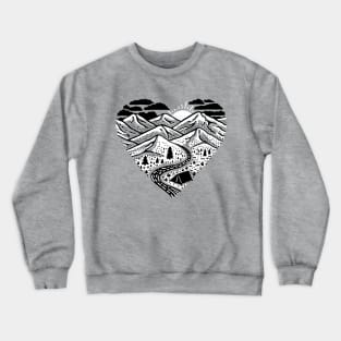 Mountain Lover Heart Camping Nature Crewneck Sweatshirt